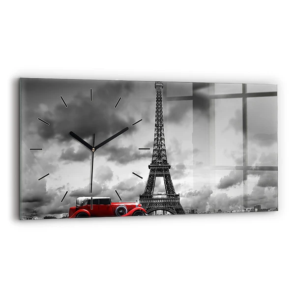 Ceas de sticlă pe perete orizontale Turnul Effel Paris