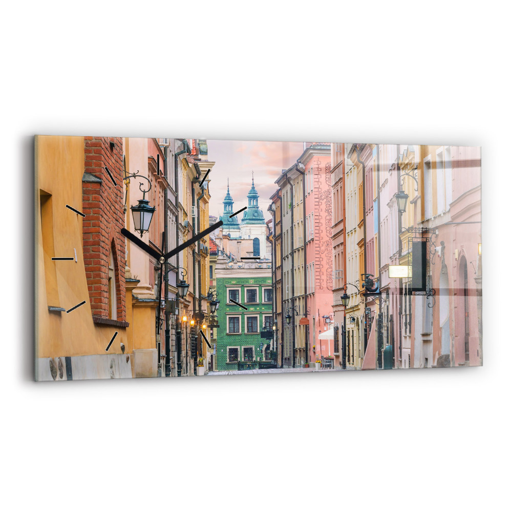 Ceas orizontale de perete din sticlă Orașul vechi din Varșovia