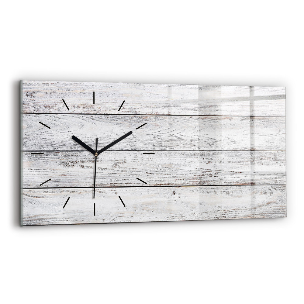 Ceas de sticlă pe perete orizontale Scânduri vopsite