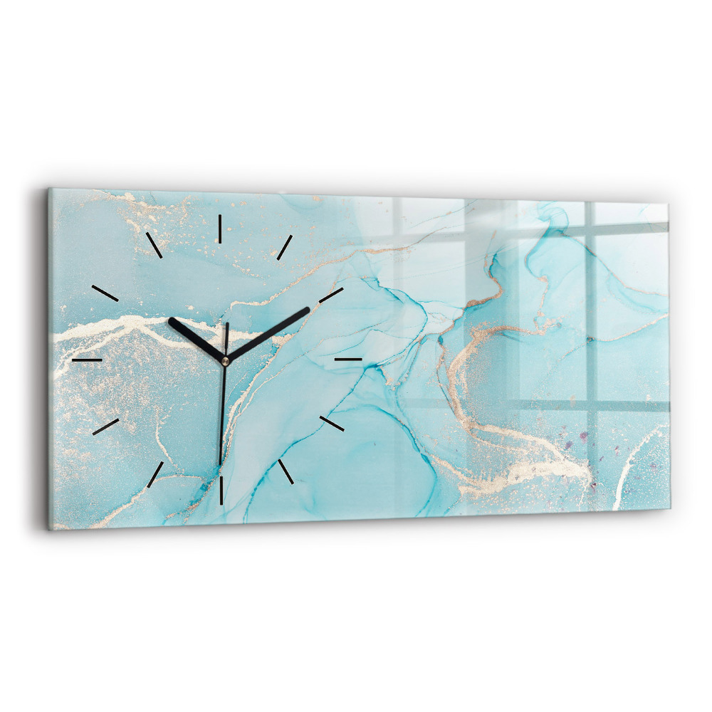 Ceas perete din sticlă orizontale Marmură decorativă