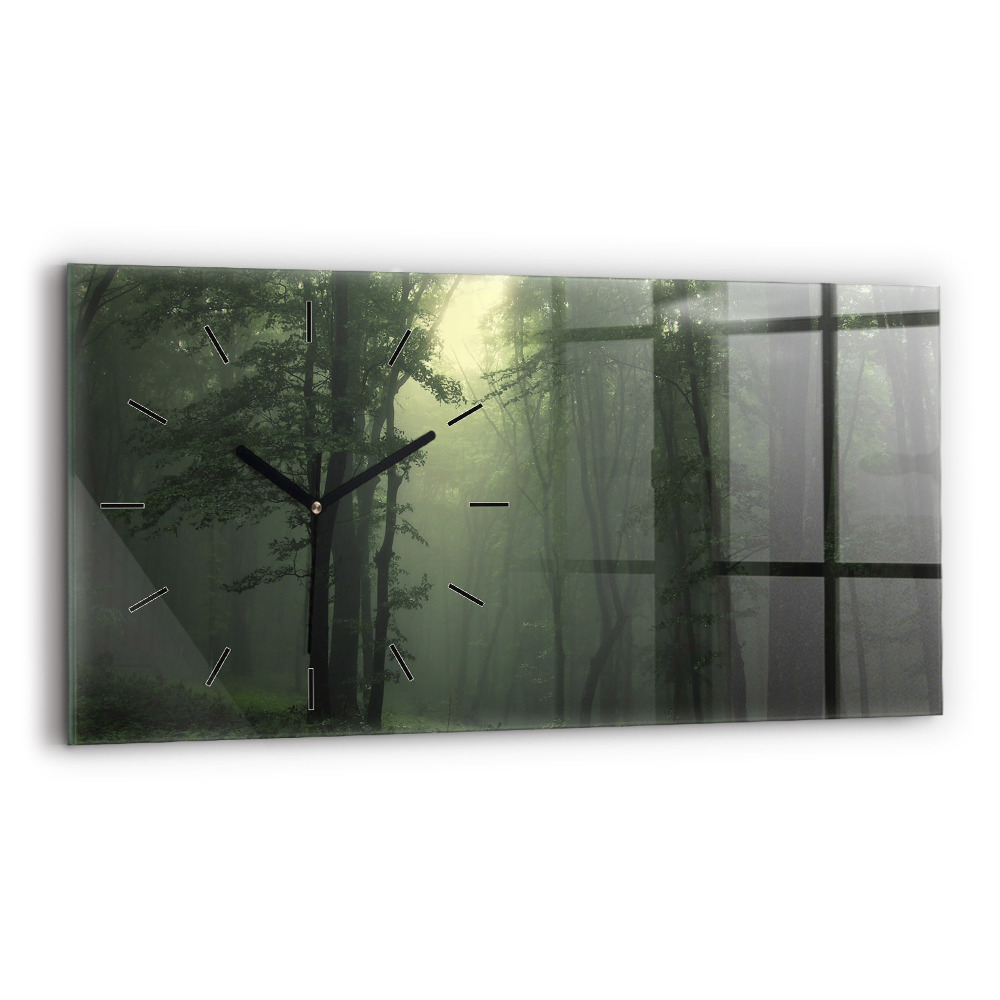 Ceas din sticlă orizontale Pădure cețoasă dimineața