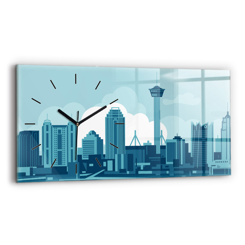 Ceas orizontale de perete din sticlă Arhitectura in SUA