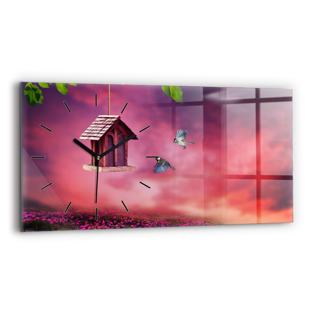 Ceas de sticlă pe perete orizontale Colivie