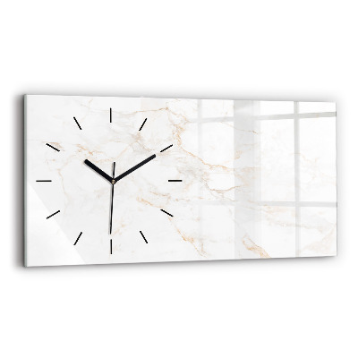 Ceas din sticlă orizontale Marmură elegantă