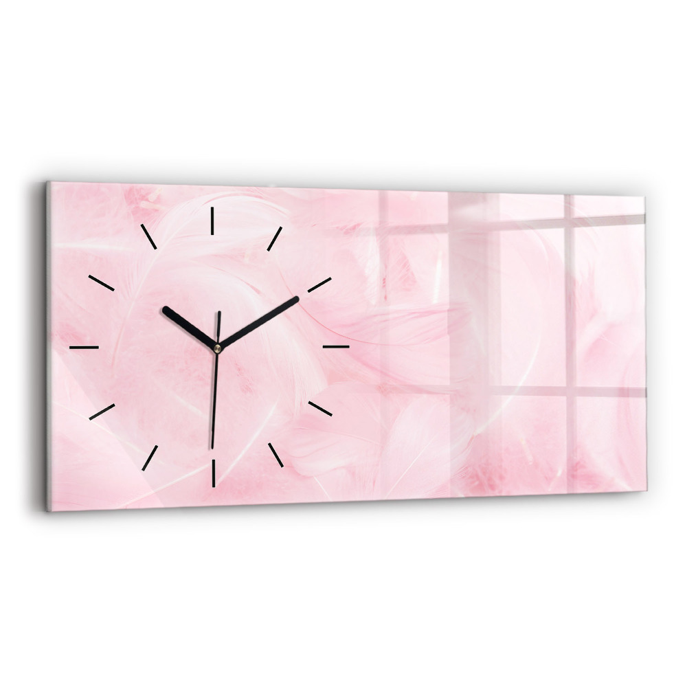 Ceas de sticlă pe perete orizontale Abstracția penelor