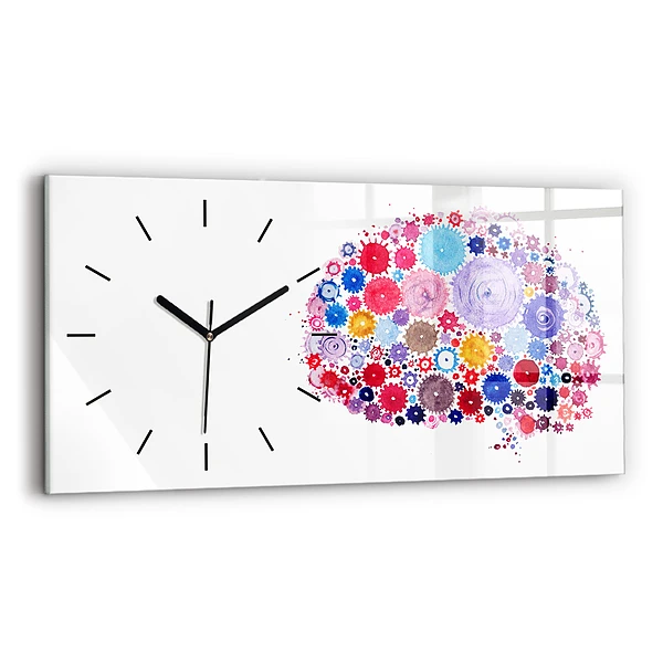 Ceas perete din sticlă orizontale Ilustrație abstractă colorată