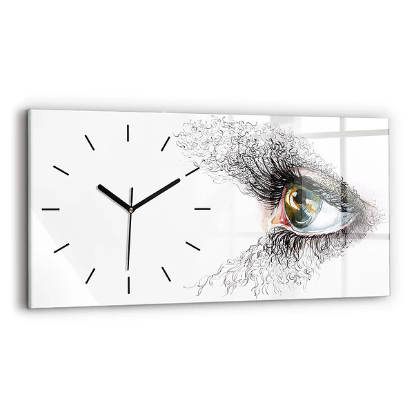Ceas din sticlă orizontale Desen al unui ochi uman