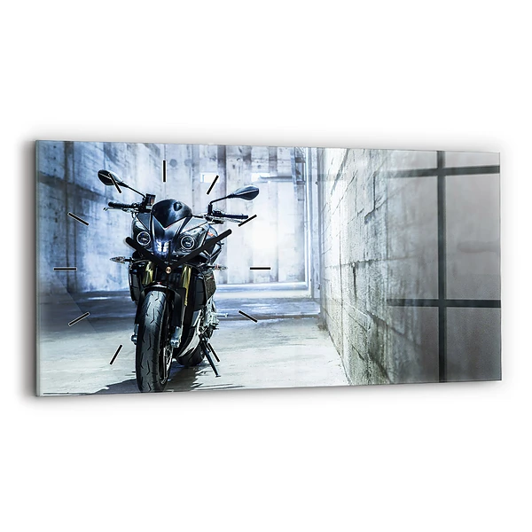 Ceas din sticlă orizontale Motocicletă pe alee