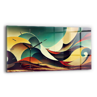 Ceas din sticlă orizontale Fundal cu linii abstracte