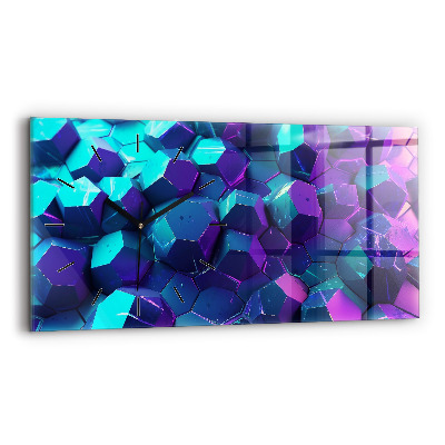 Ceas din sticlă orizontale Figuri geometrice
