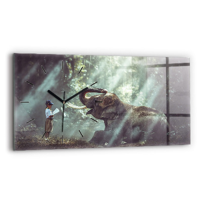 Ceas din sticlă orizontale Un băiat citește o carte