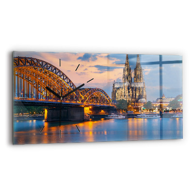 Ceas din sticlă orizontale Vedere la primărie