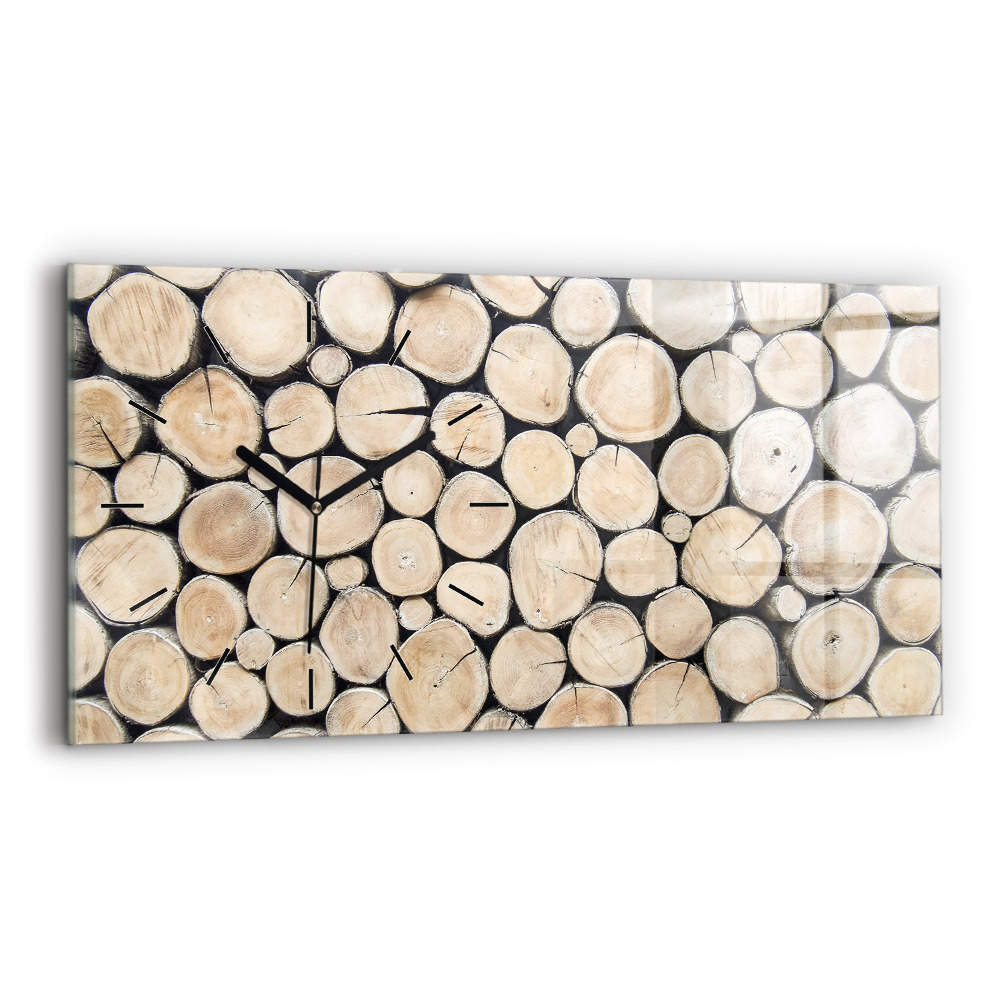 Ceas din sticlă orizontale Tăiați cioturile de copaci