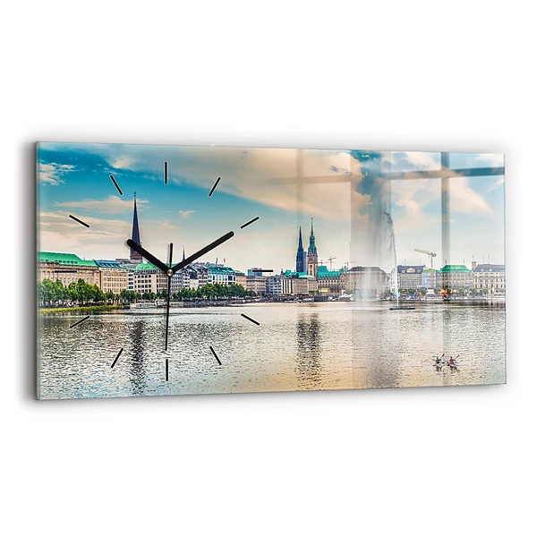 Ceas din sticlă orizontale Binnenalster din Hamburg