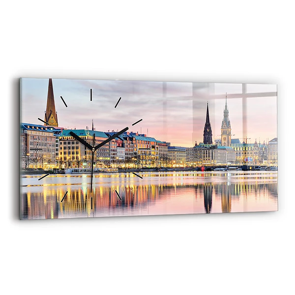 Ceas de sticlă pe perete orizontale Alster în Hamburg