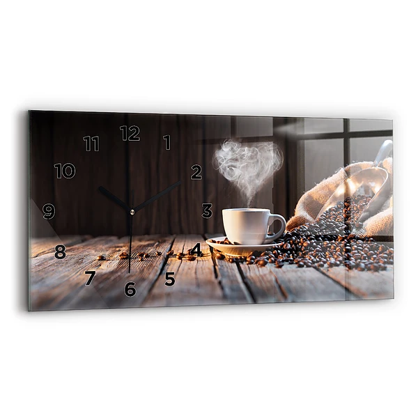 Ceas din sticlă orizontale ceașcă de cafea