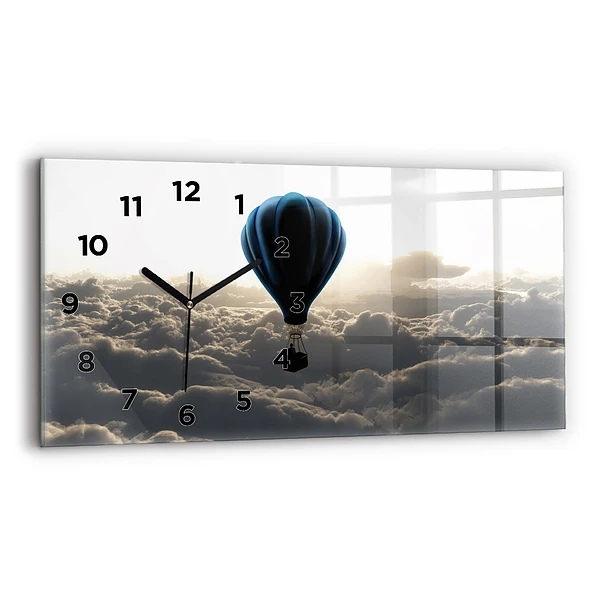 Ceas perete din sticlă orizontale Balon pe cer
