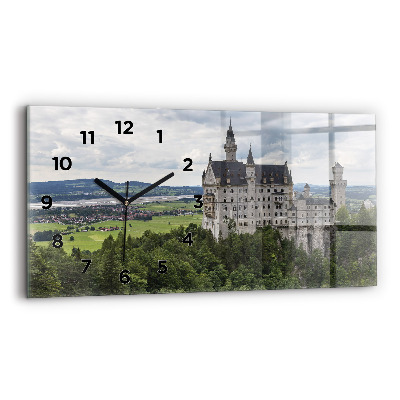 Ceas perete din sticlă orizontale Castelul Neuschwanstein