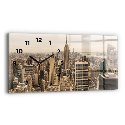 Ceas orizontale de perete din sticlă Peisajul orașului
