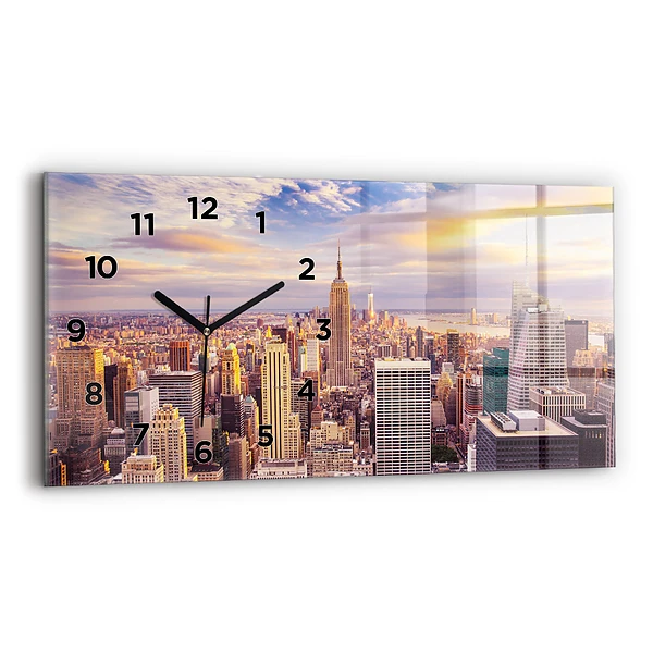 Ceas din sticlă orizontale Apus de soare New York