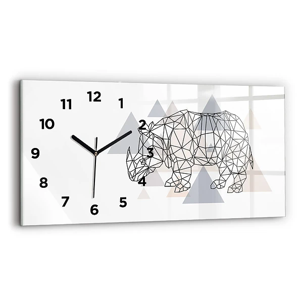 Ceas din sticlă orizontale Model geometric