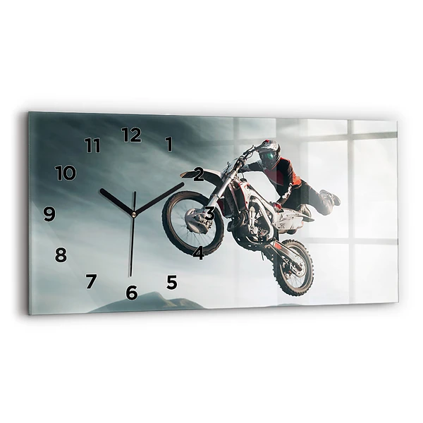 Ceas de sticlă pe perete orizontale Stilul motor Adrenalina