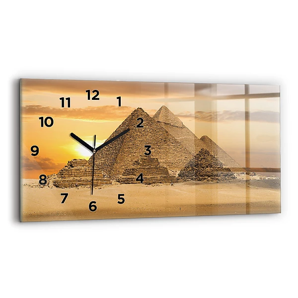 Ceas din sticlă orizontale Piramide și apus