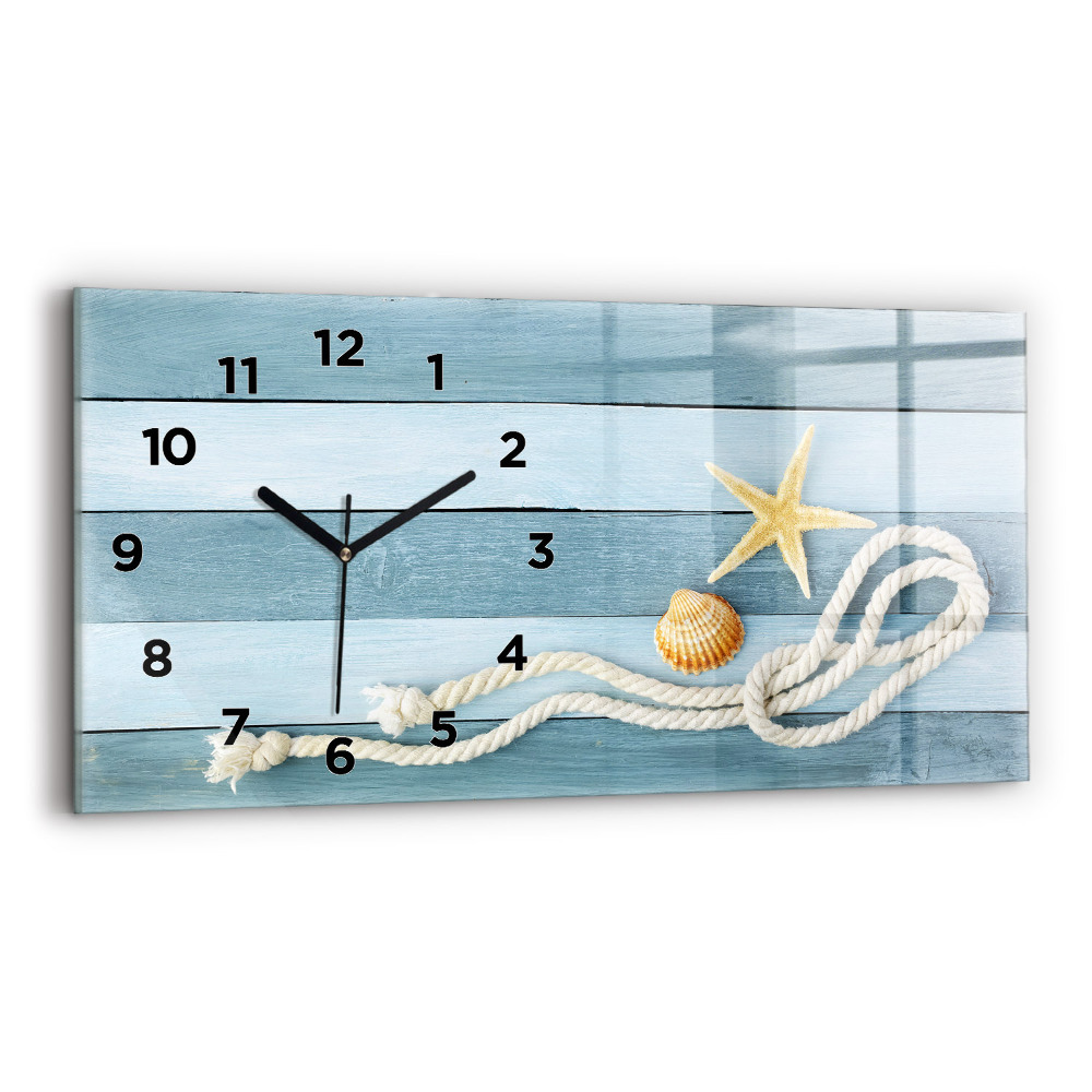 Ceas perete din sticlă orizontale Scânduri în dungi și un papion