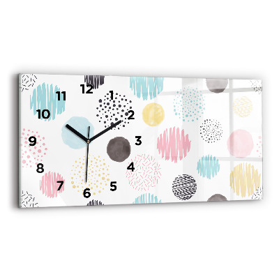 Ceas de sticlă pe perete orizontale Model geometric