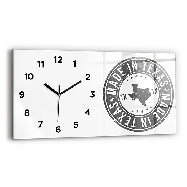 Ceas din sticlă orizontale ștampila Texas