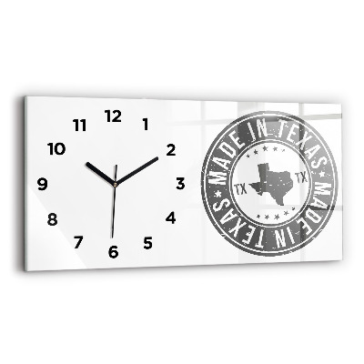 Ceas din sticlă orizontale ștampila Texas
