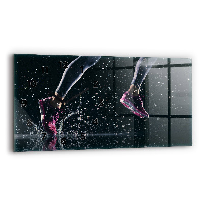 Ceas perete din sticlă orizontale Stil de viață sănătos și alergare