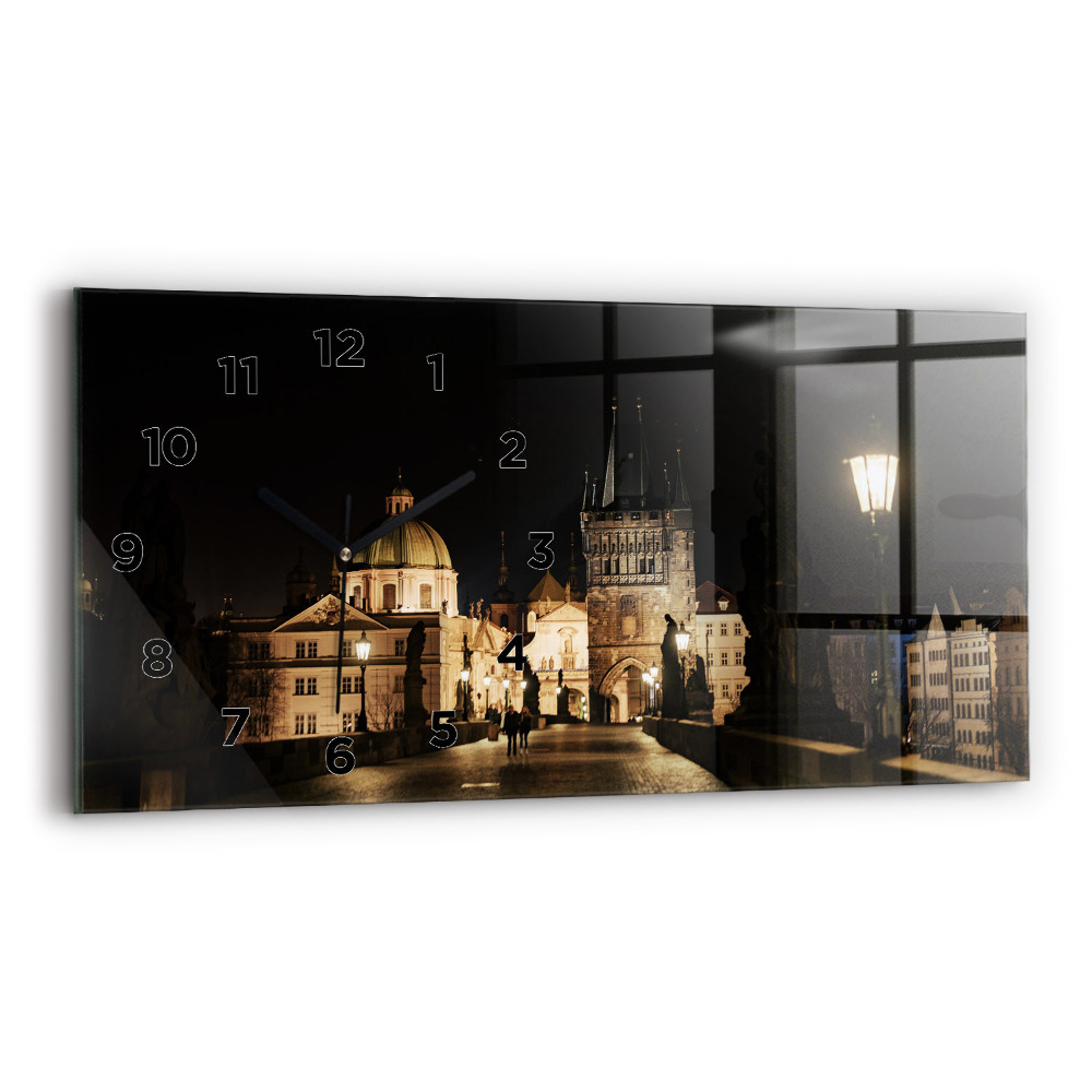 Ceas din sticlă orizontale Podul Carol din Praga