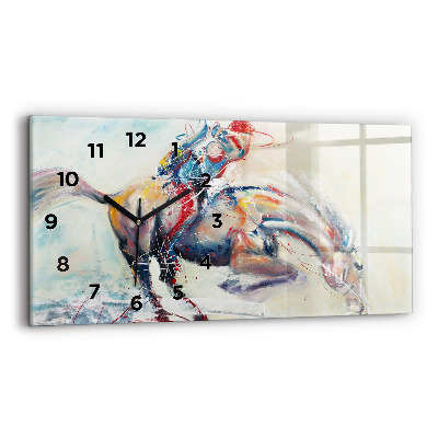 Ceas din sticlă orizontale Ilustrație a cailor în galop