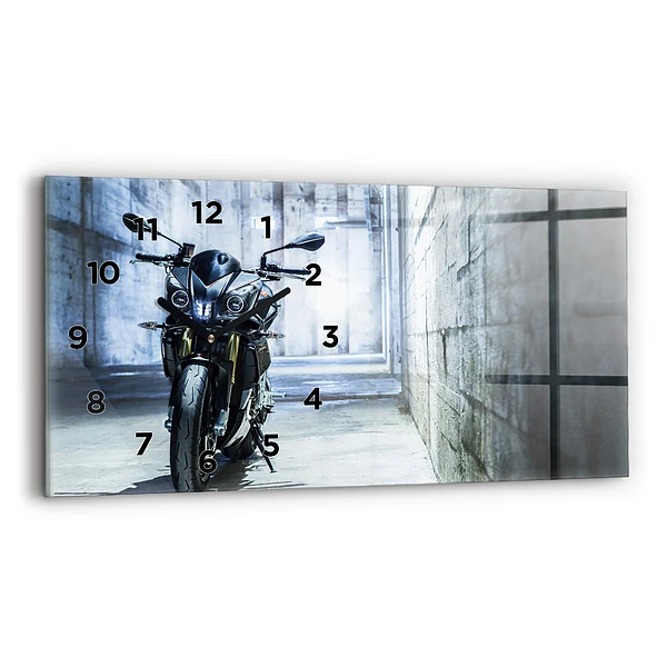 Ceas din sticlă orizontale Motocicletă pe alee