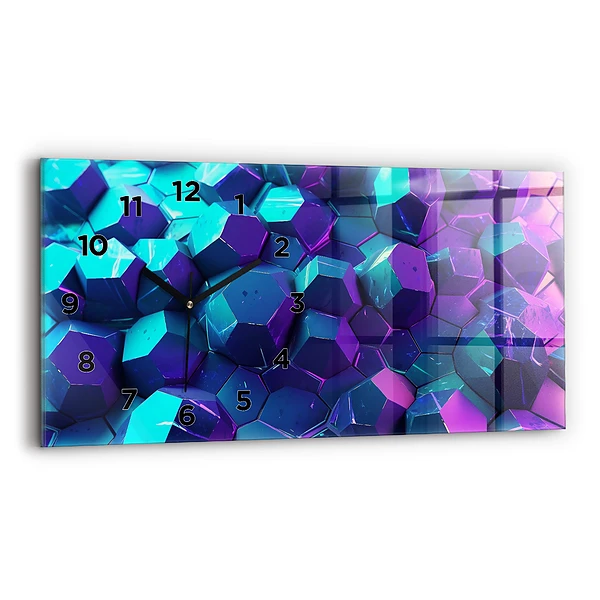Ceas din sticlă orizontale Figuri geometrice