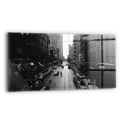 Ceas orizontale de perete din sticlă Străzile orașului Chicago