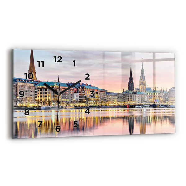 Ceas de sticlă pe perete orizontale Alster în Hamburg