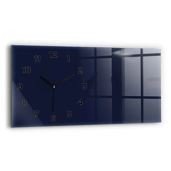 Ceas orizontale de perete din sticlă Culoare bleumarin închis