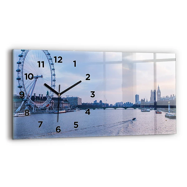 Ceas de sticlă pe perete orizontale Panorama London Eye a orașului