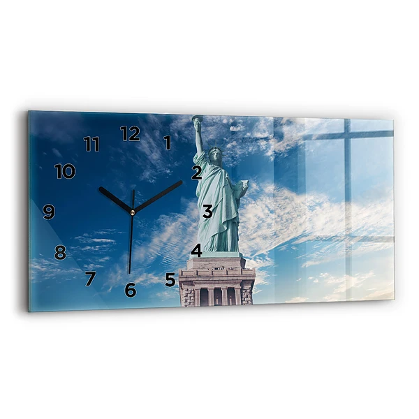 Ceas orizontale de perete din sticlă Statuia Libertății New York