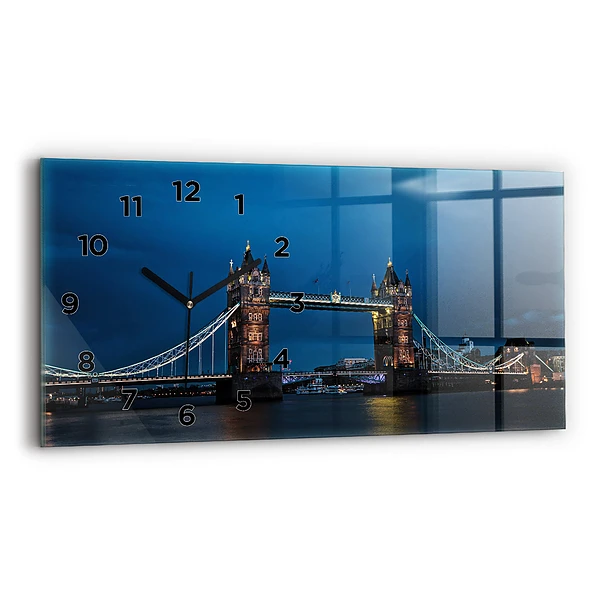 Ceas perete din sticlă orizontale Tower Bridge Londra noaptea