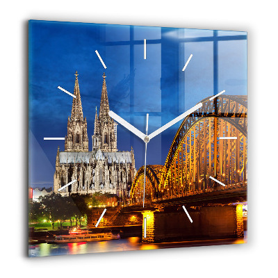 Ceas pătrat de perete din sticlă Vin