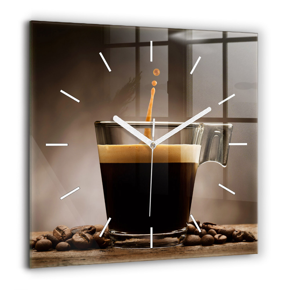 Ceas din sticlă pătrat Doi cai pictați