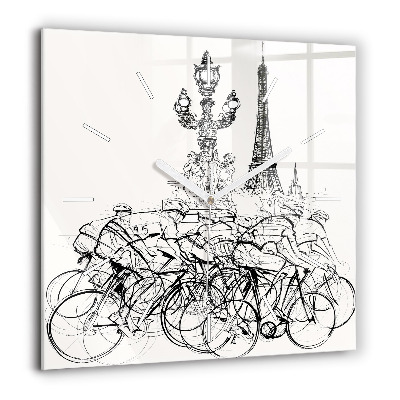 Ceas pătrat de perete din sticlă Oameni în acuarelă