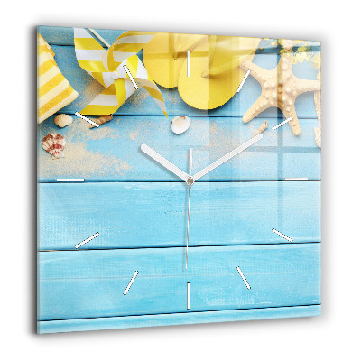 Ceas de sticlă pe perete pătrat Triunghiuri abstracte metalica