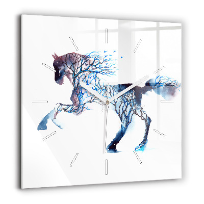 Ceas pătrat de perete din sticlă Inscripția casei