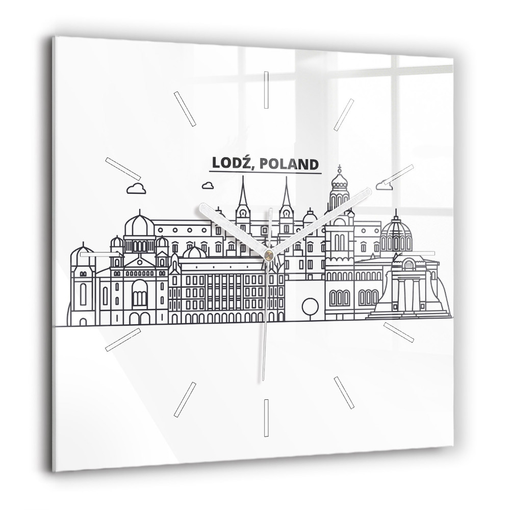 Ceas de sticlă pe perete pătrat Urs din desene animate