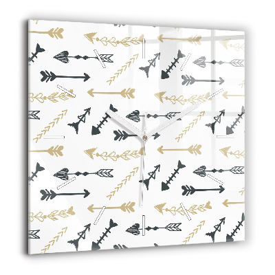 Ceas de sticlă pe perete pătrat Harta Lumia în stil vintage