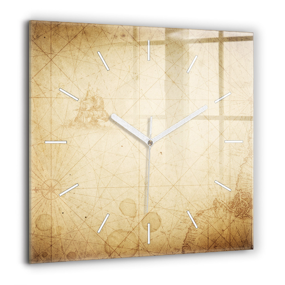 Ceas perete din sticlă pătrat Model geometric hipster